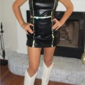 7 For All Mankind Leather Romper